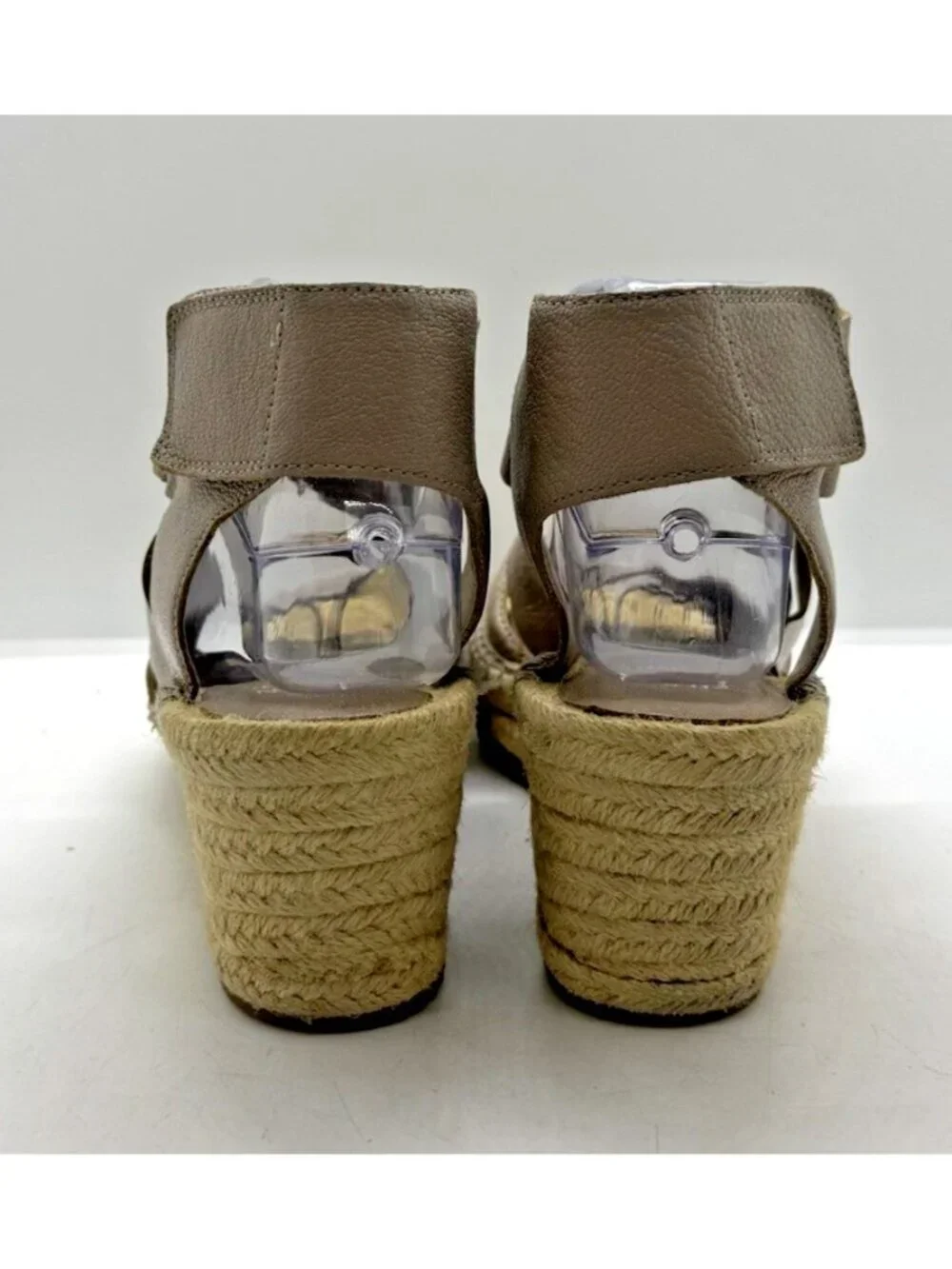 Eileen Fisher Willow Espadrille Platform Wedge Sandals Women 8.5 Tumbled Leather